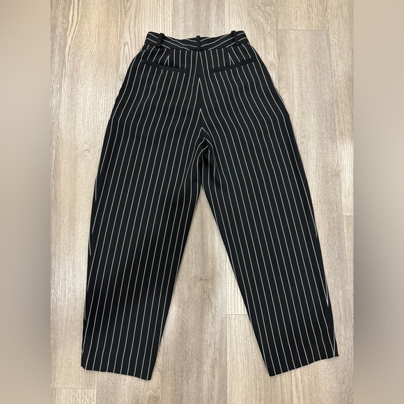 Aritzia Babaton High Rise Modesto Pants Black White Strips Women’s Size 00 - Picture 4 of 14